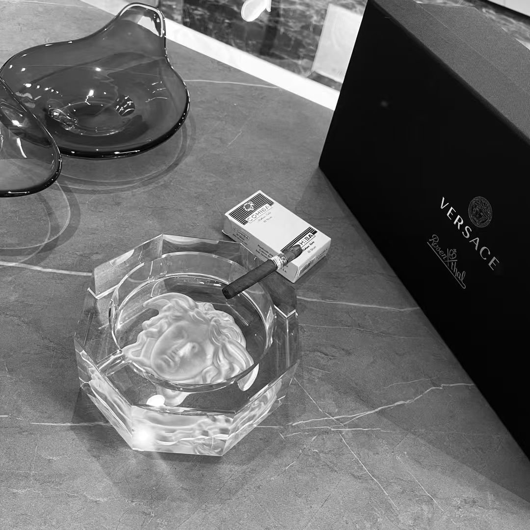 Versace glass ashtray trinket tray